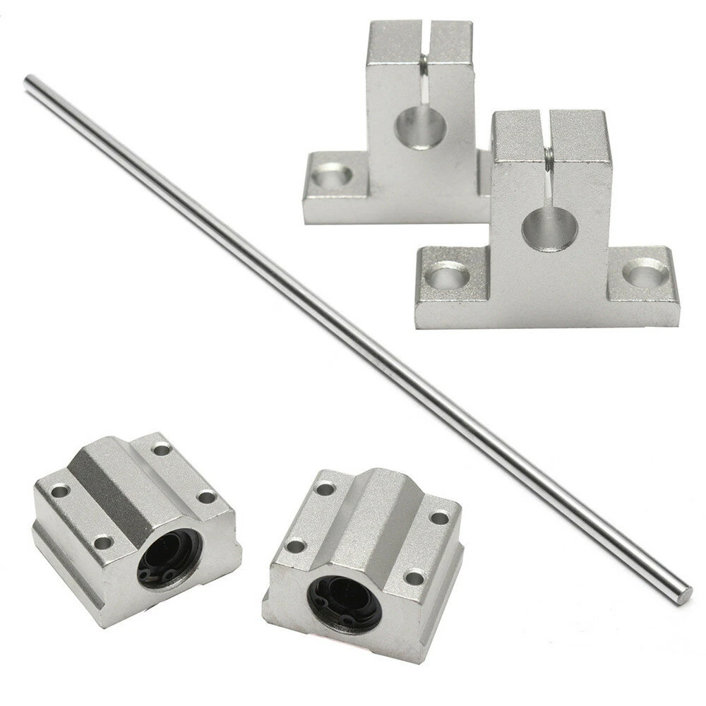 8x400mm Linear Rail Shaft 2pcs Supports 2pcs Bearings Block