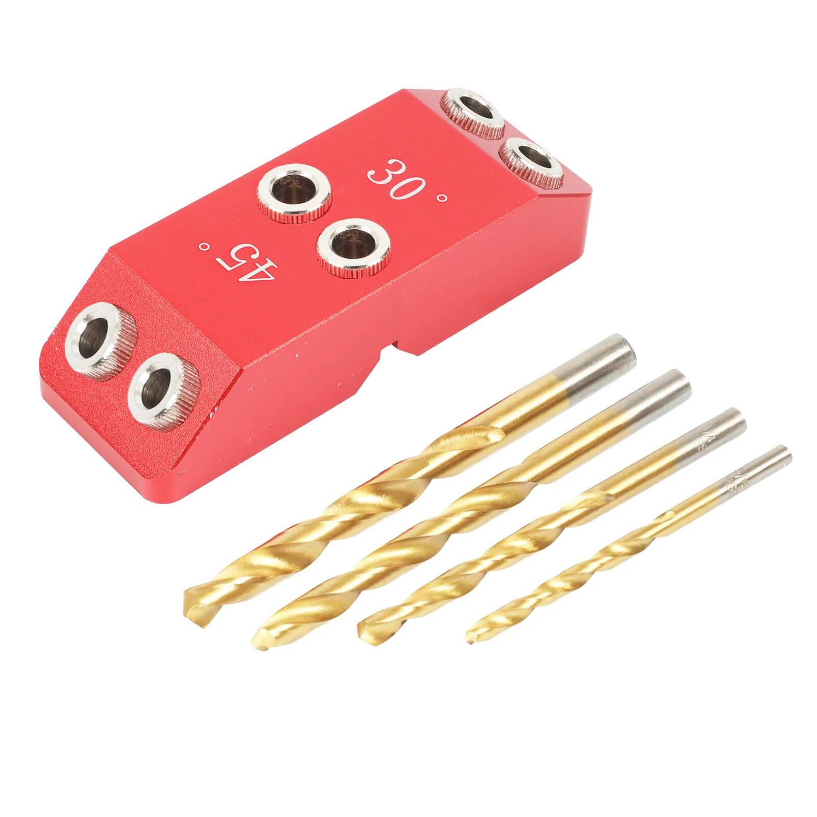Aluminum Pocket Hole Jig - 30 45 90 Degree Angle | 4 Sizes Drill Guide for Woodworking