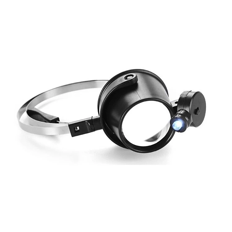 BIJIA 15X Headband Magnifier with LED Light - Watch Repair & Hobby Glass