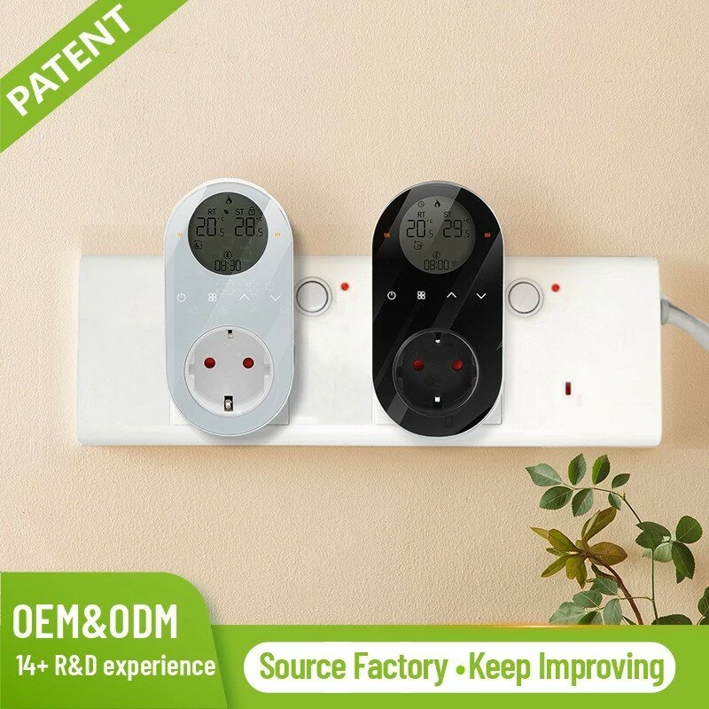 Smart WiFi Thermostat - Wireless Plug-in Heater Controller with LCD Display