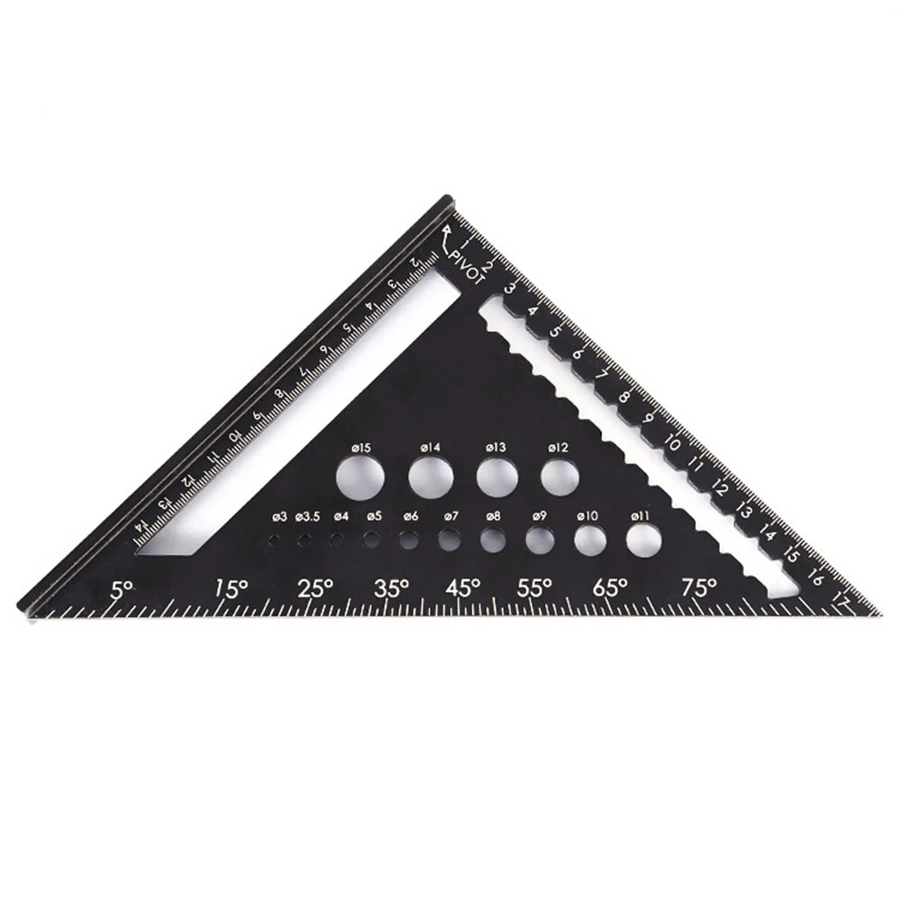 Aluminum Alloy Triangle Ruler - 45/90 Degree Angle Square for Woodworking | High Precision
