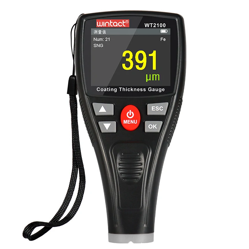 WINTACT WT2100 Digital Coating Thickness Gauge | Handheld Paint Meter with Data Logger