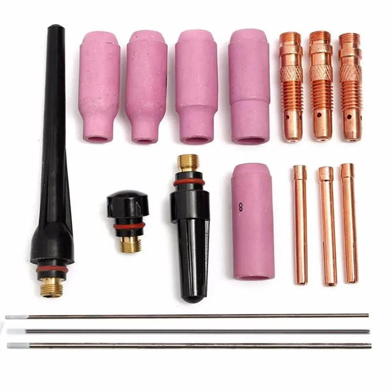 WP-17 WP-18 WP-26 TIG Welding Torch Kit | 17Pcs Cups Collets Nozzles Tungsten