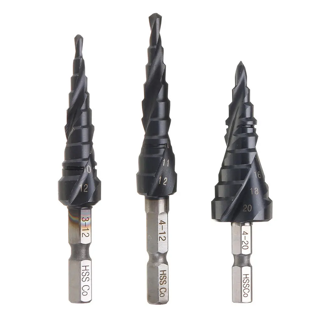 Drillpro M35 Cobalt Step Drill Bit 3-20mm | TiAlN Coated | 1/4 Inch Hex Shank