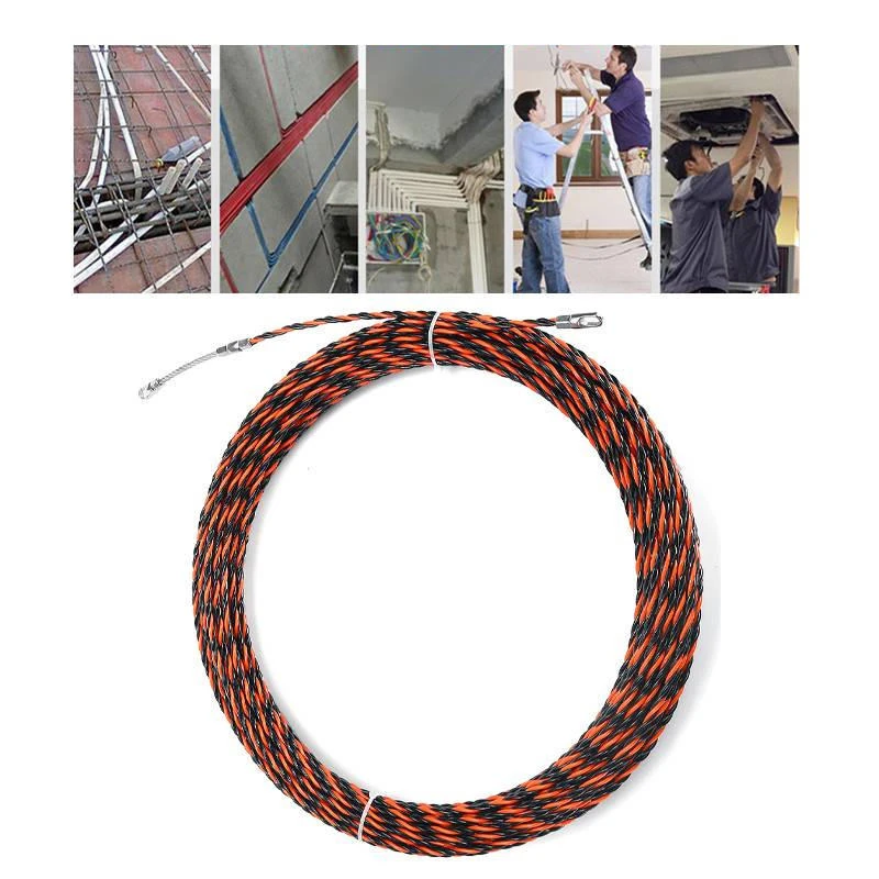 Electric Spiral Cable Push Puller - 5-50m Fish Tape Wire Guide | Conduit Snake Rodder