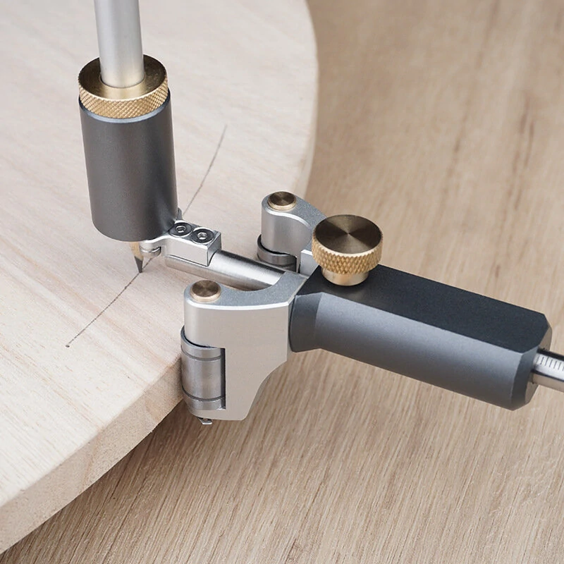 2 in 1 Woodworking Scriber Tool - Linear Arc & Circle Scribe Tool with Pencil