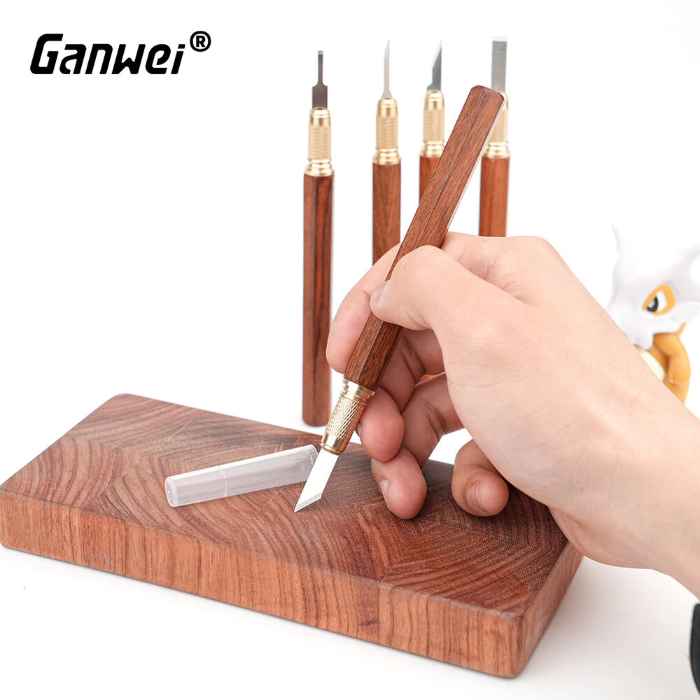 GANWEI MG0-000-0073F Carving Knife - High Carbon Steel Blade & Beech Wood Handle