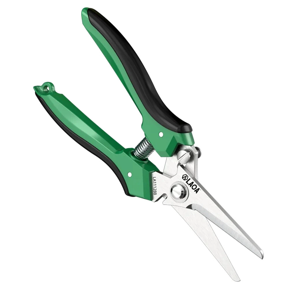 Multifunctional Serrated Electrician's Scissors - 200mm Stainless Steel - ABS Handles & Spring