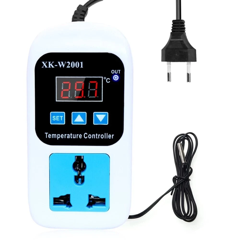 XK-W2001 Digital Thermostat Switch | LED Thermometer Controller for Aquarium Reptile Incubation