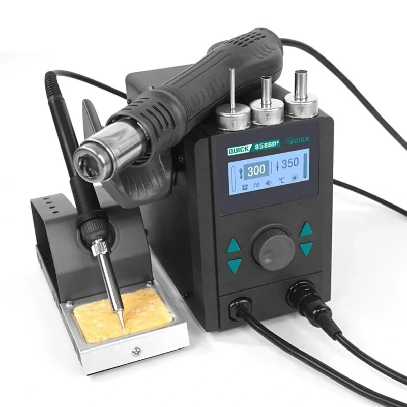 QUICK 8586D+ 2-in-1 Hot Air Gun & Soldering Station | LCD Digital Display
