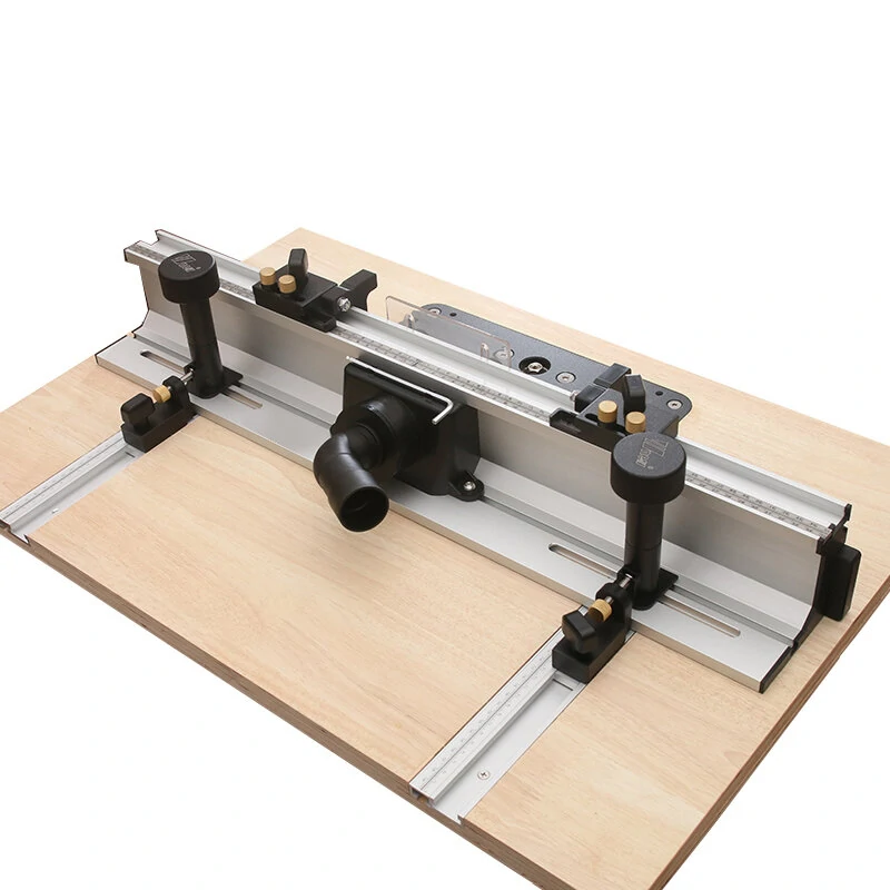 ENJOYWOOD Router Table Fence System - 700mm Aluminium Profile with Sliding Brackets & Bit Guard