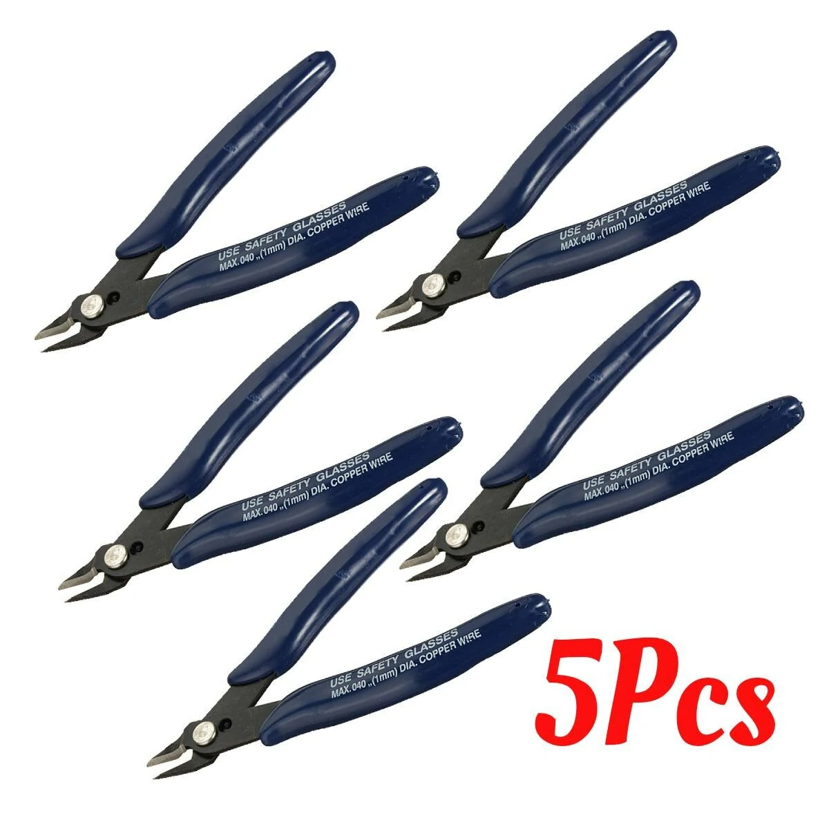 DANIU 5PCS Electrical Wire Cutter Set - Side Snips & Flush Cut Pliers