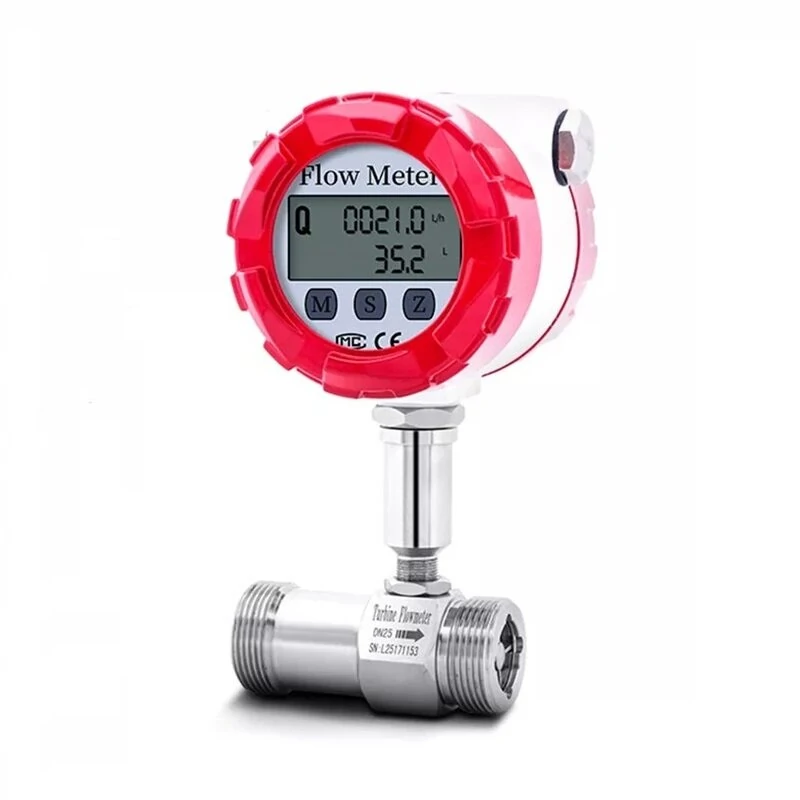 DN25 Turbine Flow Meter Sensor - Digital Display 4-20mA RS485 for Water Gasoline