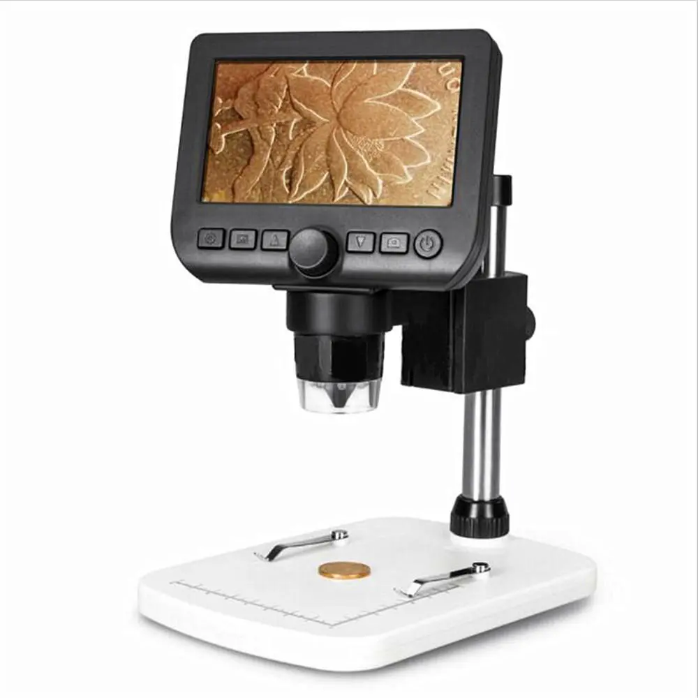 UM046 Digital Microscope - 600X Magnification | 4.3 Inch LCD Screen & 8 LED Lights