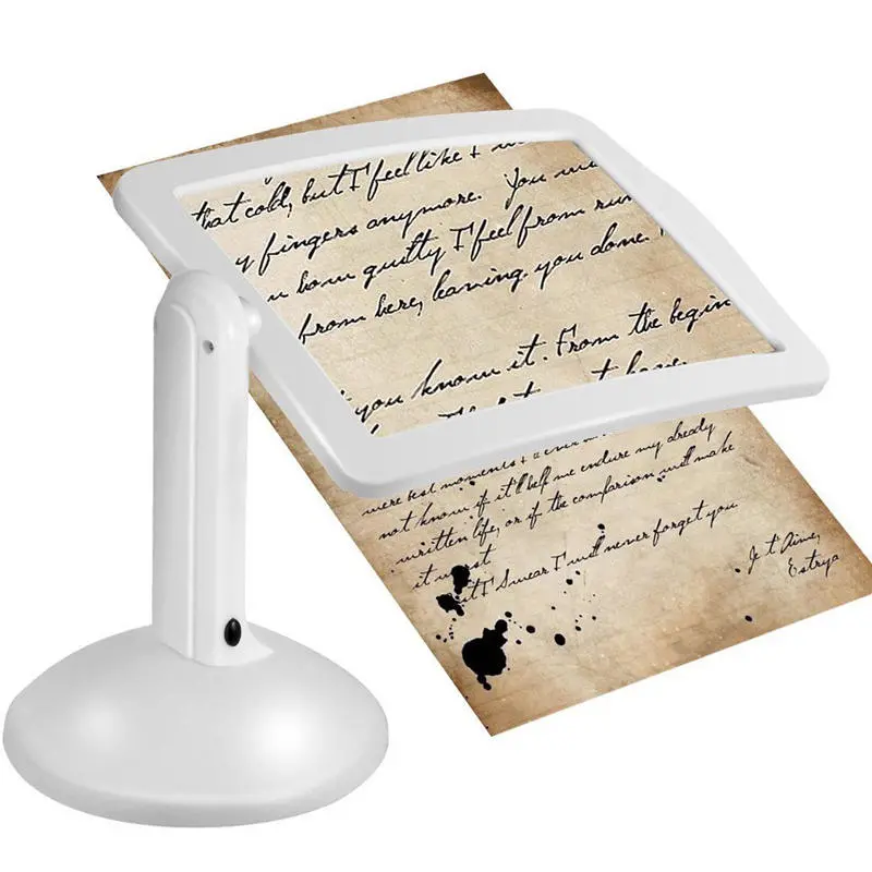 Handsfree 3X Reading Magnifier - Full-Page LED Desktop Magnifying Loupe