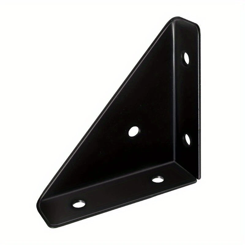 Heavy Duty Iron L Brackets - 90 Degree Corner Braces for Shelf & Furniture Support
