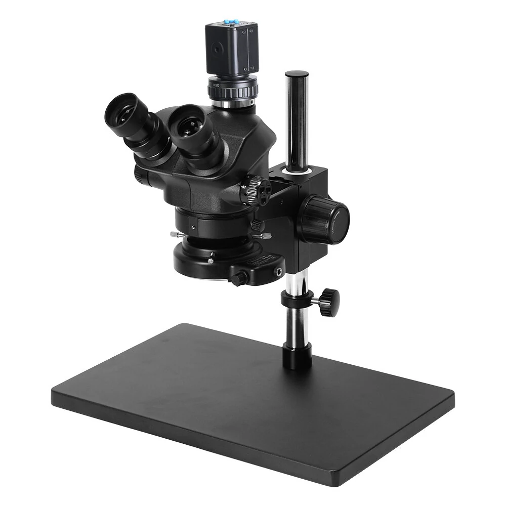 AmScope 3.5X-100X Stereo Microscope with 2K Camera | For Phone Repair & Soldering