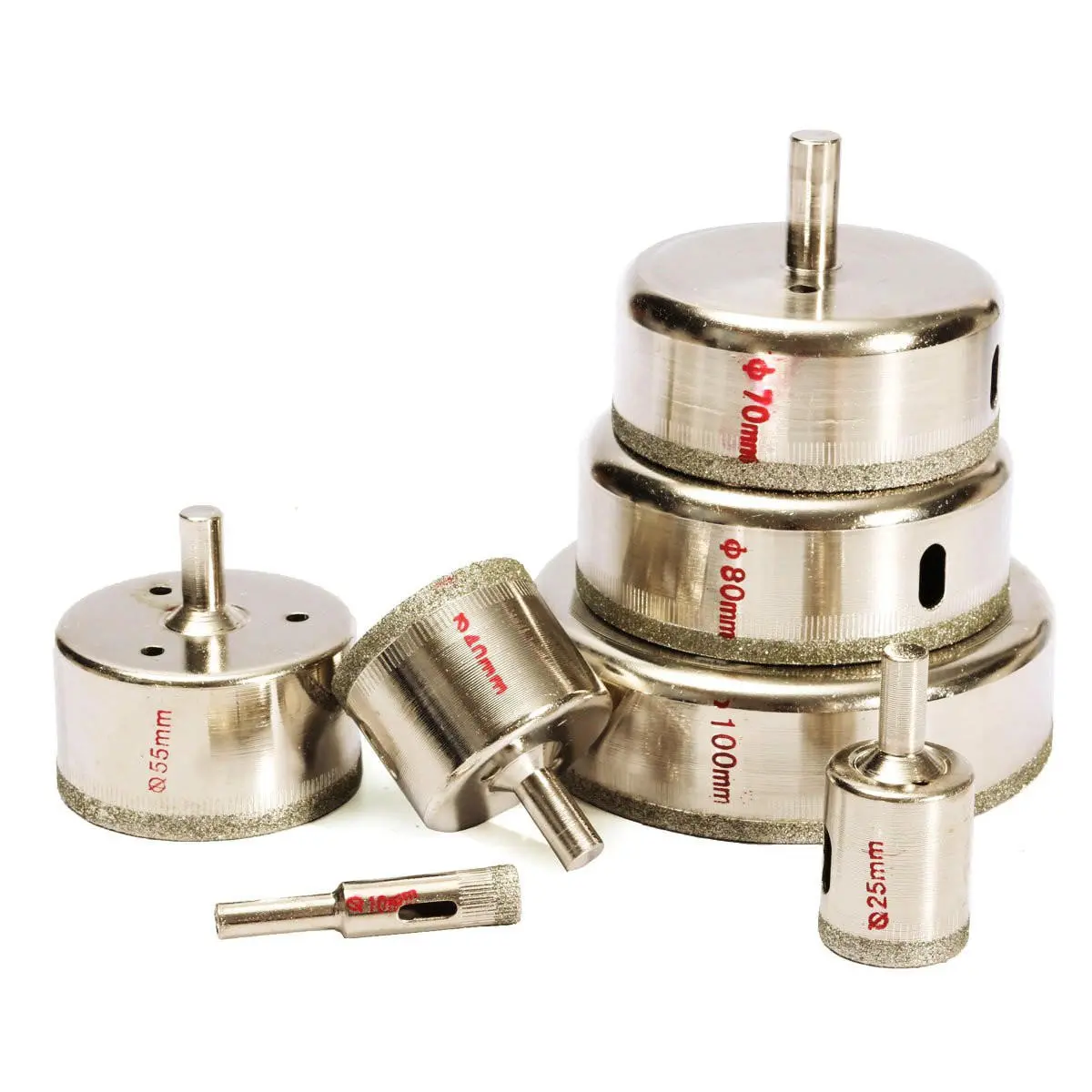 Drillpro 7pc Diamond Hole Saw Set | 10-100mm for Tile, Ceramic, Glass & Marble