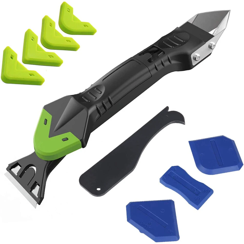 5 in 1 Caulking Tool - Silicone Remover, Sealant Finisher & Grout Cleaner Kit