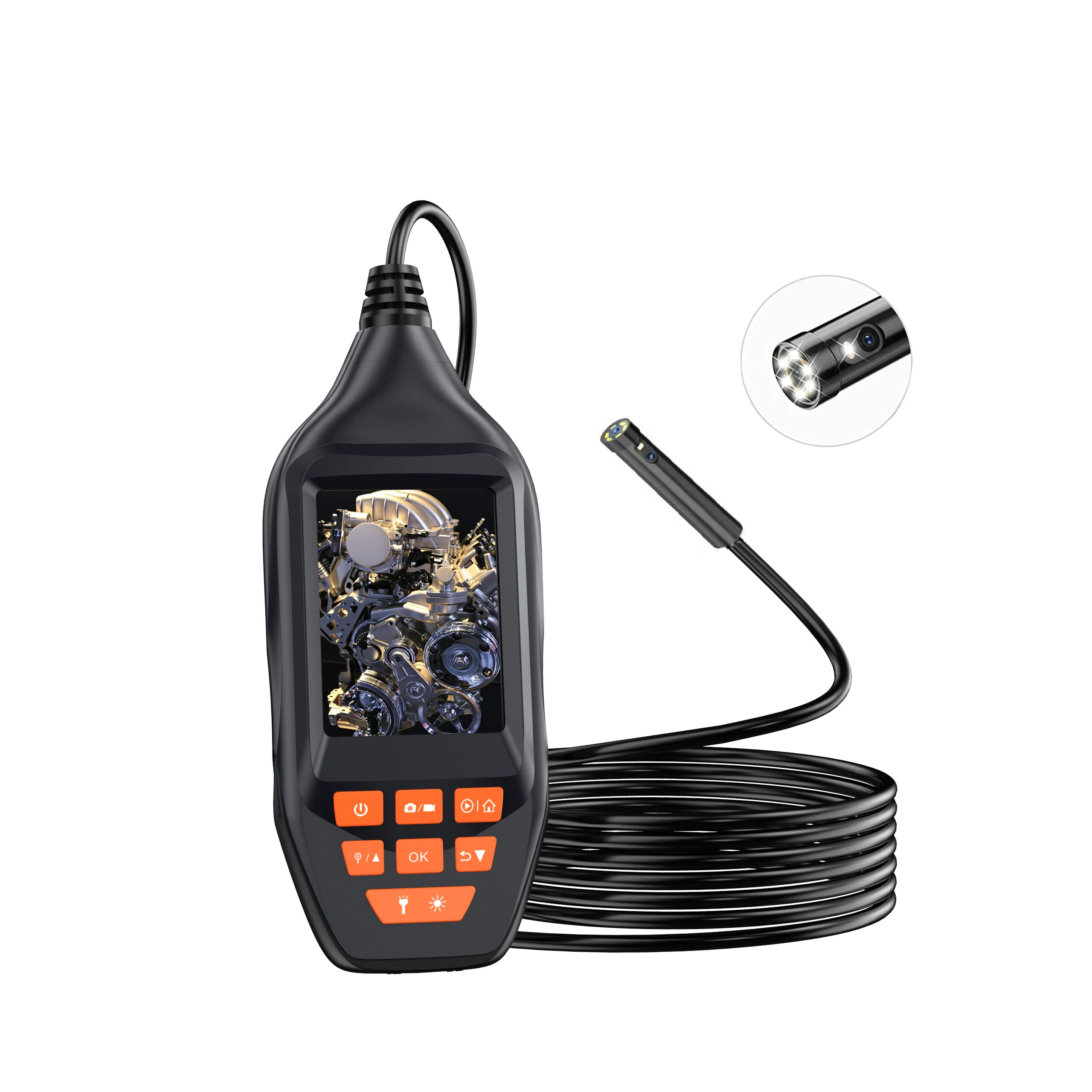 Dual Lens 3 Handheld Industrial Endoscope | 1080P HD Waterproof Camera - 5M Line