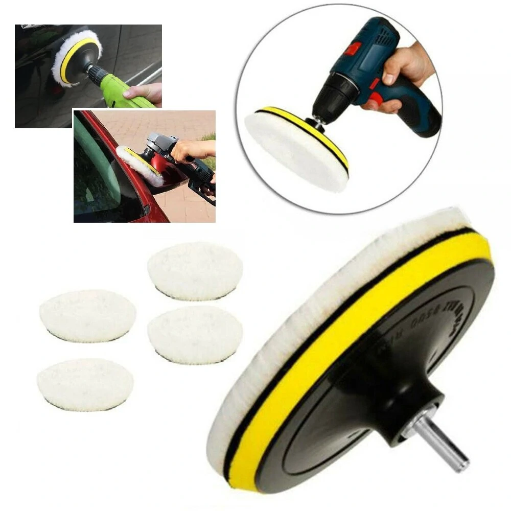 5-Piece Artificial Wool Waxing Pad Set | Self-Adhesive Polishing Disc for Car, Glass, Sofa