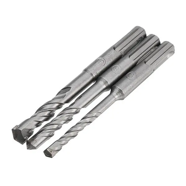 3Pcs SDS Plus Drill Bit Set - 6mm 8mm 10mm x 110mm Carbide Tip for Concrete