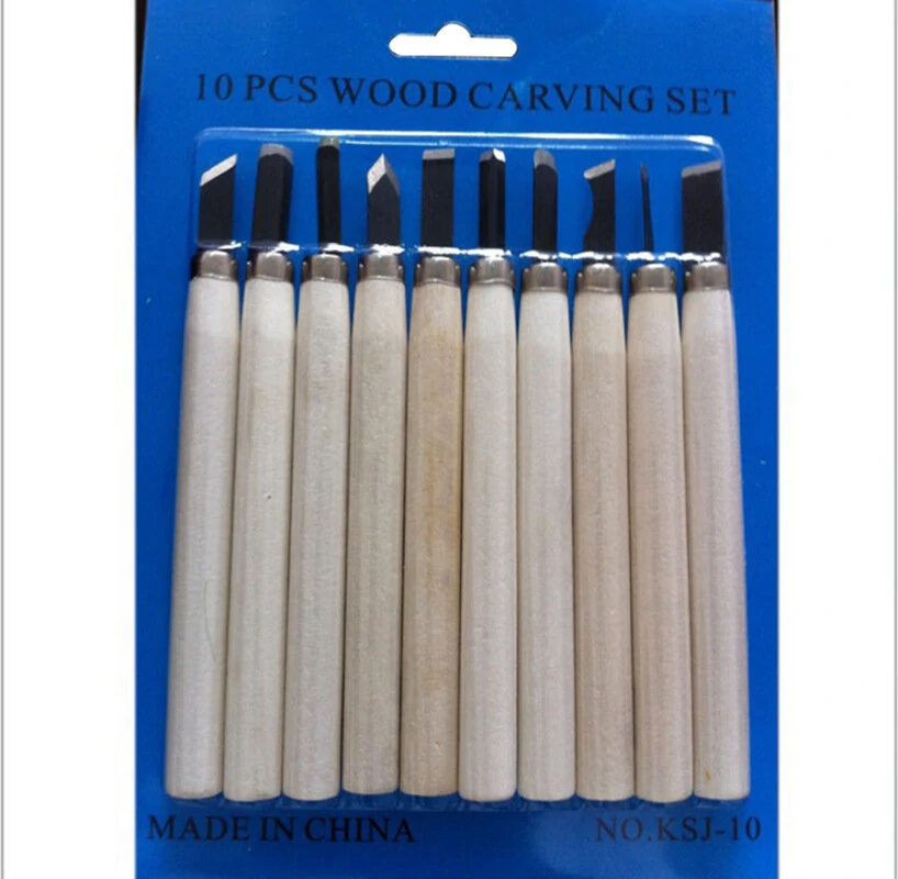 6/10/12PCS Wood Carving Knife Set - Wood Handle Craft Chisels for Woodworking
