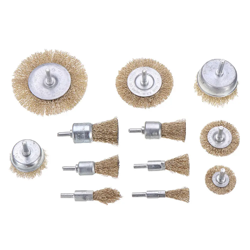 12Pcs Wire Wheel Brush Cup Set - 6mm Shank for Rust, Paint & Corrosion Removal