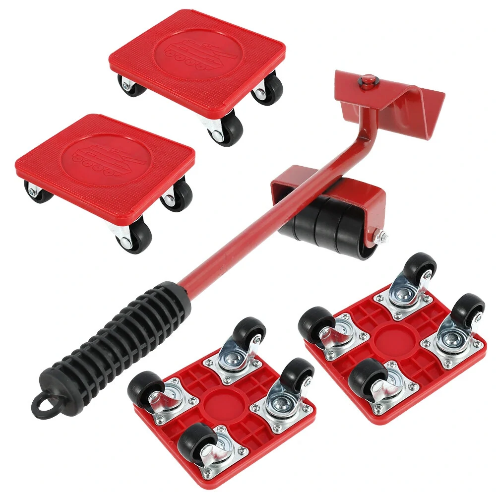 Furniture Lifter Mover Set - Heavy Duty 400kg Capacity with Universal Wheels | Red