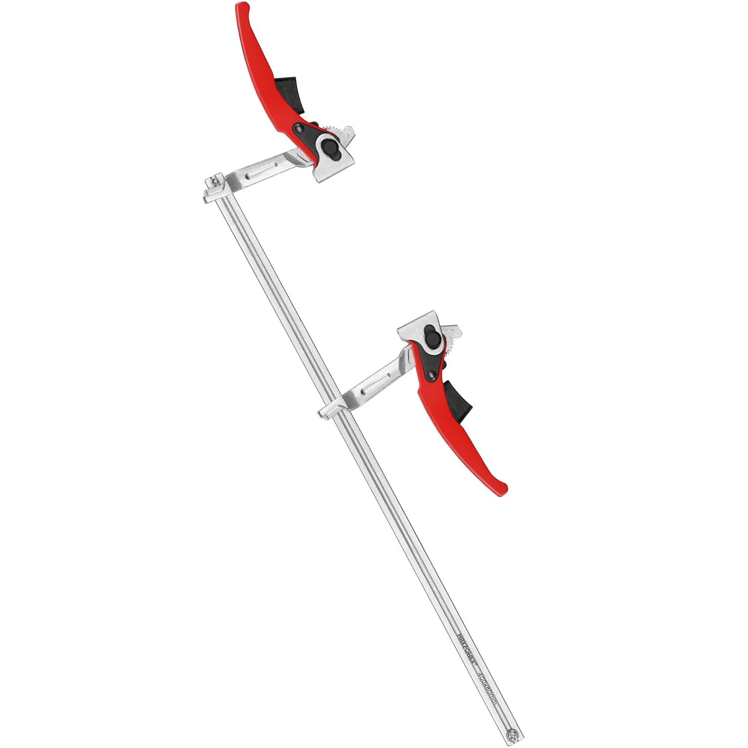 Ratcheting F Clamp Heavy Duty | 705 lbs Clamping Force | 15 3/4 Inch Opening | Black Steel for Welding & Woodworking
