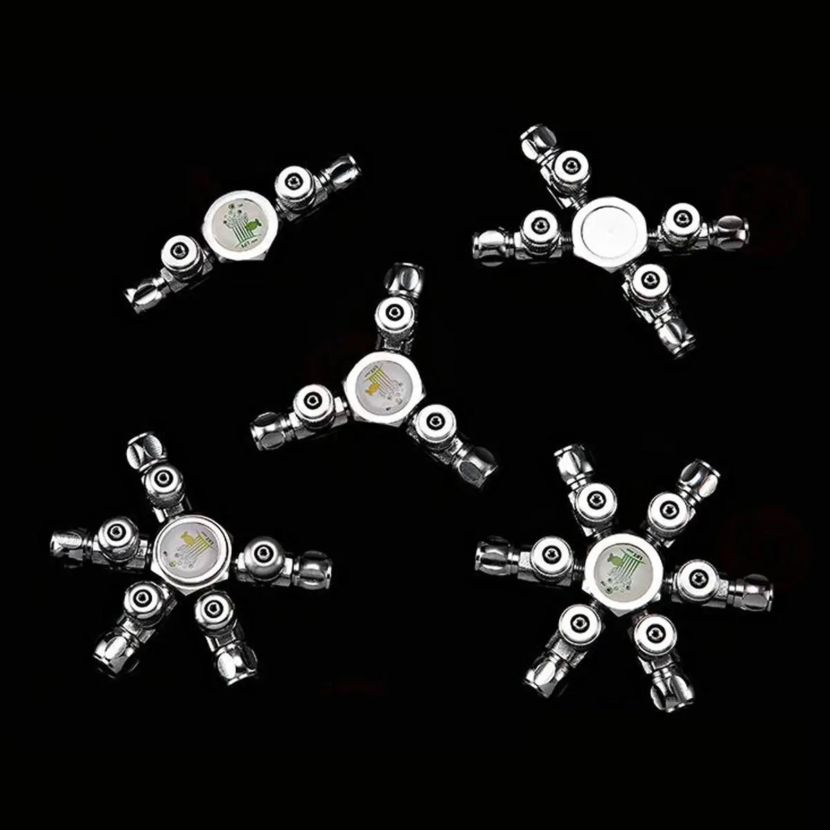 CO2 Splitter Valve - 2 to 6 Way Brass Connector for Aquarium Plant Tank Regulator