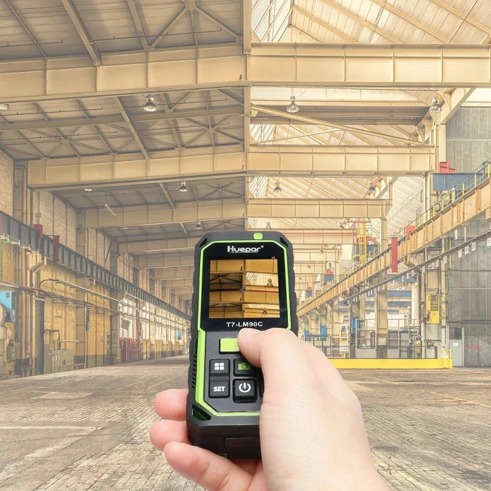 Huepar T7-LM90C Laser Distance Meter with Camera | 2X/4X Zoom & Rechargeable