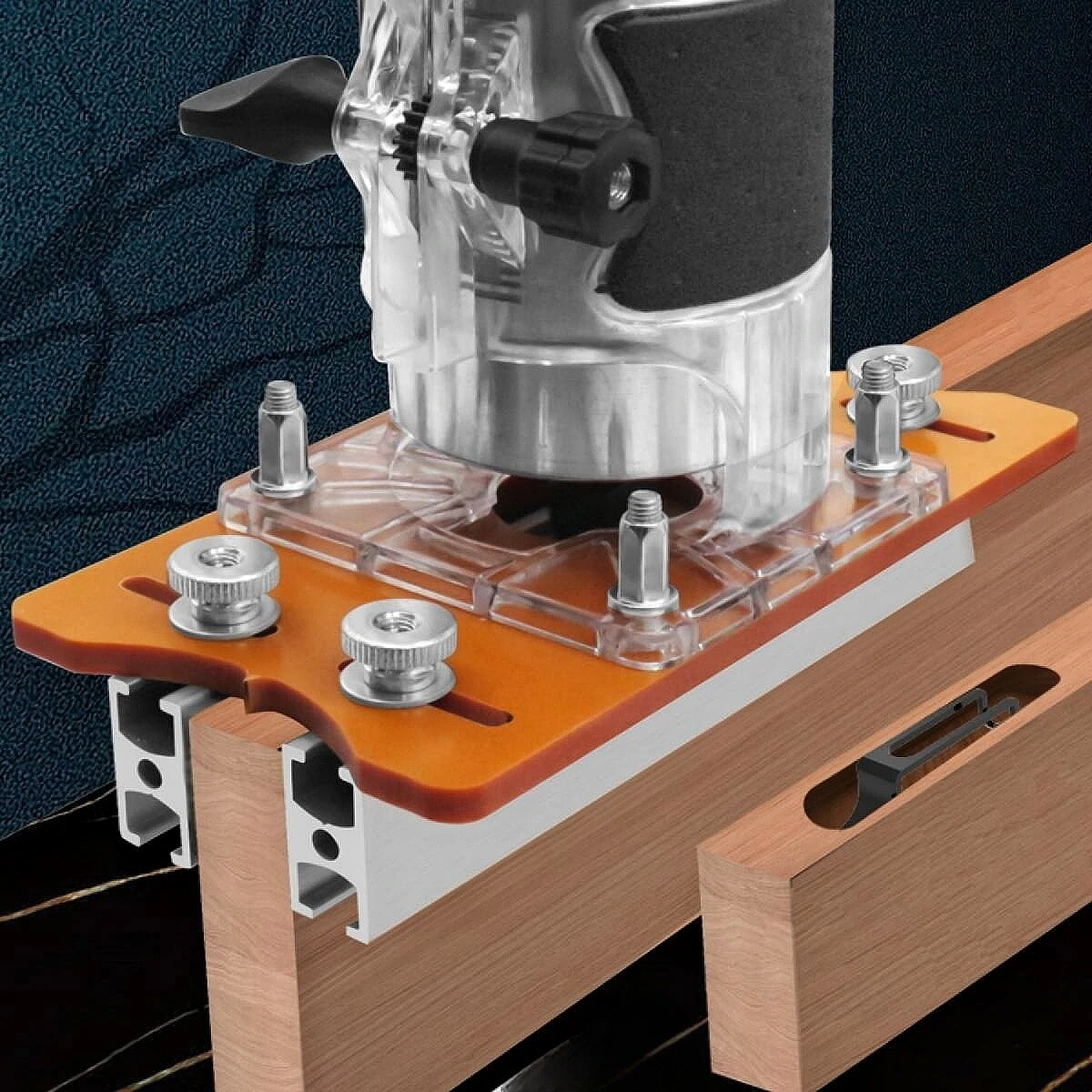65mm Trimming Machine | 2-in-1 Slotted Bracket & Invisible Fastener | Aluminum with Scale