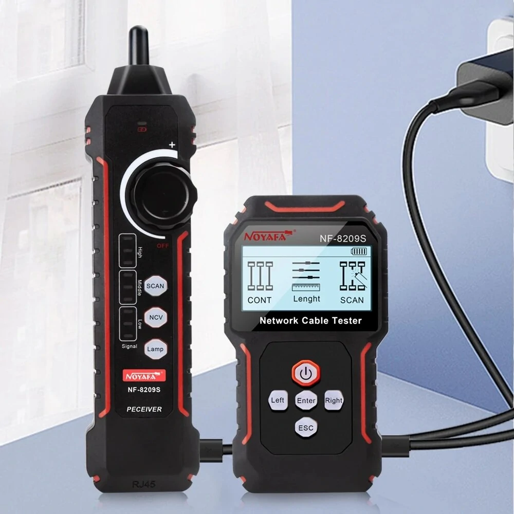 NF-8209S LCD Network Cable Tester | Wire Tracker with PoE & Length Test