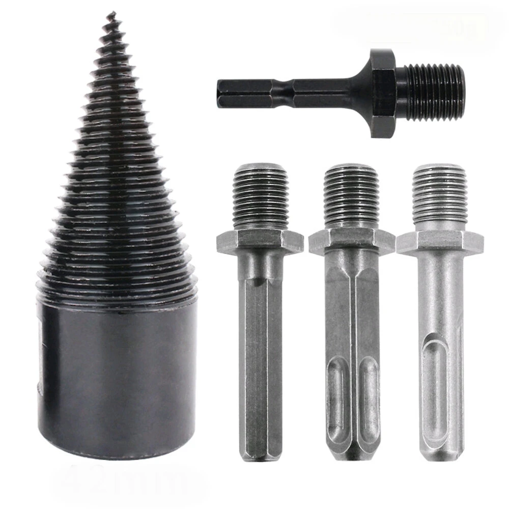 Steel Wood Splitting Drill Bit | 32/42mm Square/Round/Hex Shank | Woodworking Tool