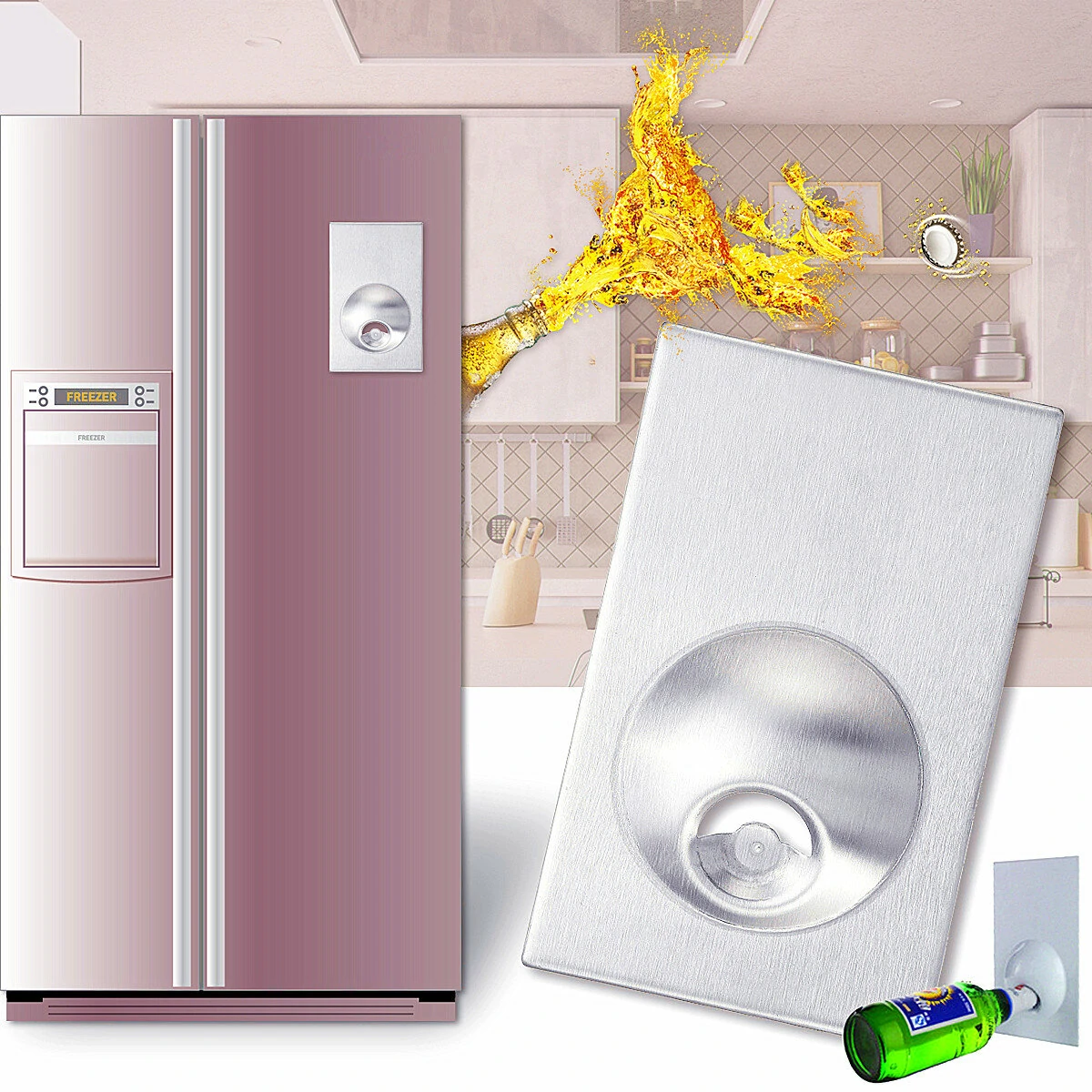 Stainless Steel Beer Bottle Opener - Refrigerator Magnet - EDC Gadget