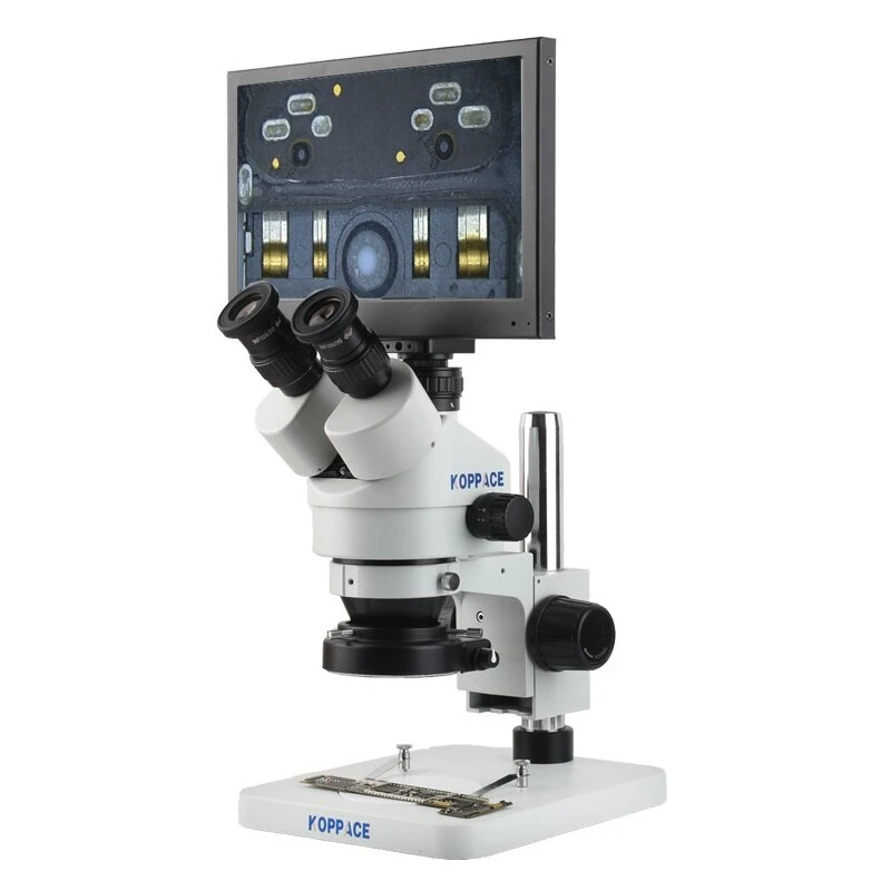 KOPPACE 3.5X-90X Trinocular Stereo Microscope | 21MP Camera & 13.3 Display