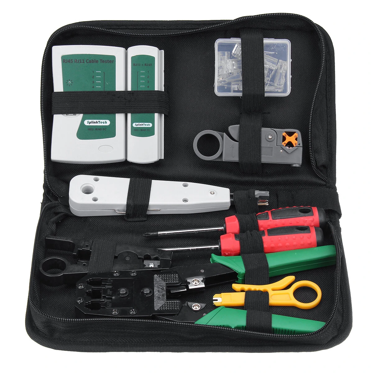 LAN Cable Tester & Crimper Tool Kit - Cat5 RJ45 RJ11 Network Plier