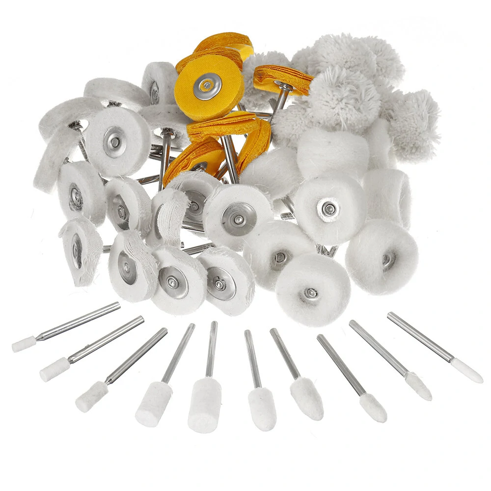 50Pcs 1/8 Inch Shank Wool Polishing Wheel Kit | Abrasive Cashmere Grinding Head