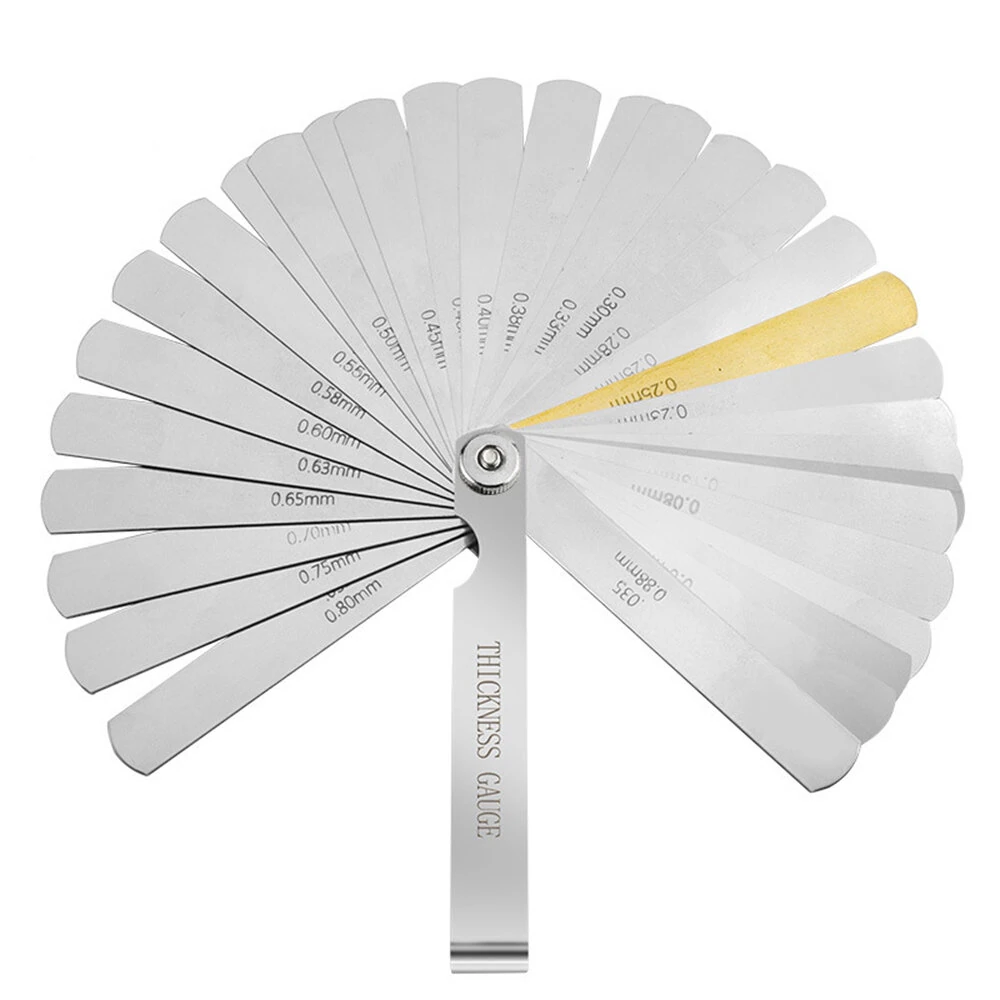 Stainless Steel Feeler Gauge Set - 32 Blades Metric & Imperial 0.04-0.88mm