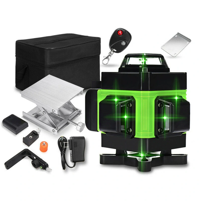 Green Light Laser Level - 4D 360 Self-Leveling with 16 Line LED Display