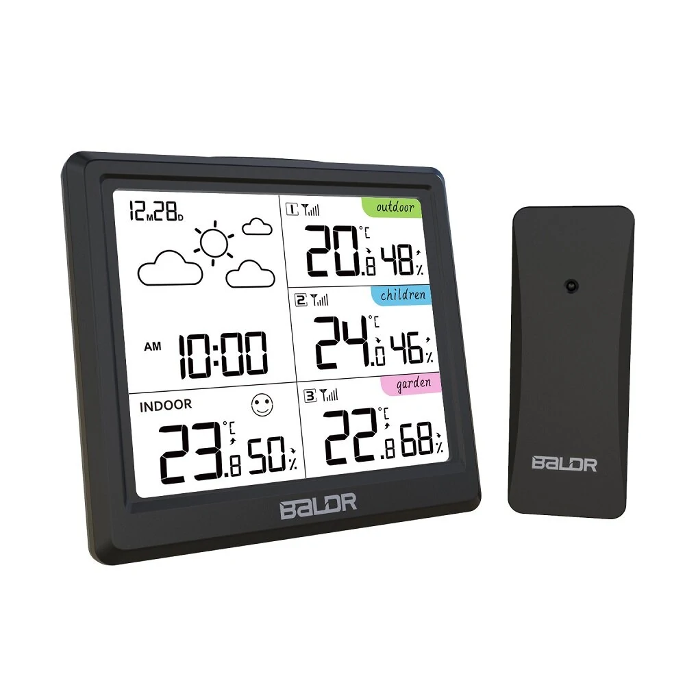 BALDR Wireless Weather Station - Indoor Outdoor Temperature Humidity Meter
