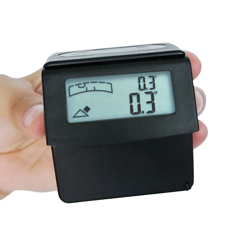 V-Groove Digital Angle Gauge | 180 Degree Inclinometer with Magnetic Base & Spirit Level