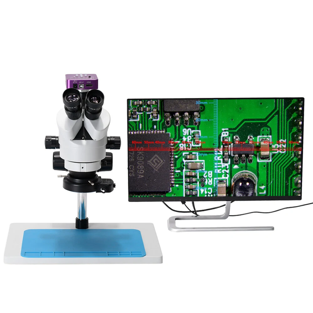 HAYEAR HY-5130 Stereo Microscope | 7X-45X Simul-Focal | 51MP USB HDMI Camera