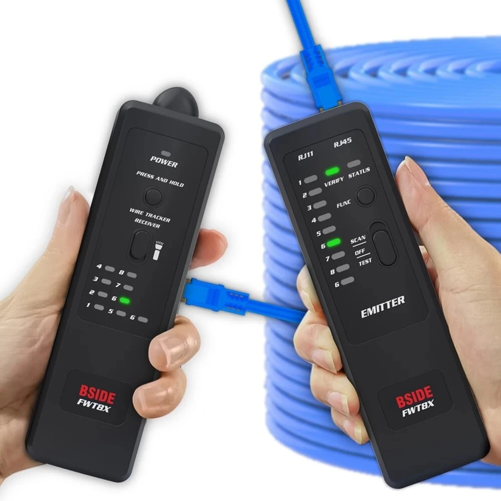 BSIDE FWT8X Network Cable Tracker - RJ11/RJ45 Ethernet Wire Tester & Finder | 60V