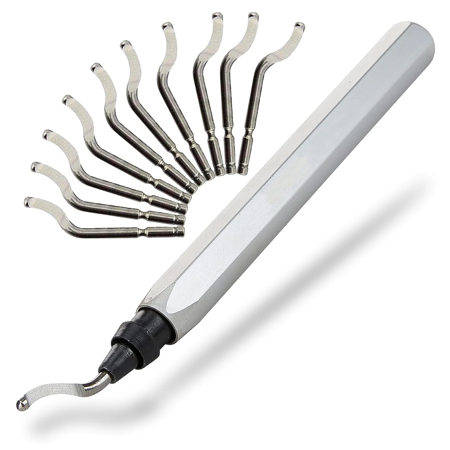 Deburring Tool with 10 Steel Blades | Works on Metal PVC Plastic & 3D Prints | BS1010/BS1018 Burr Removal Reamer
