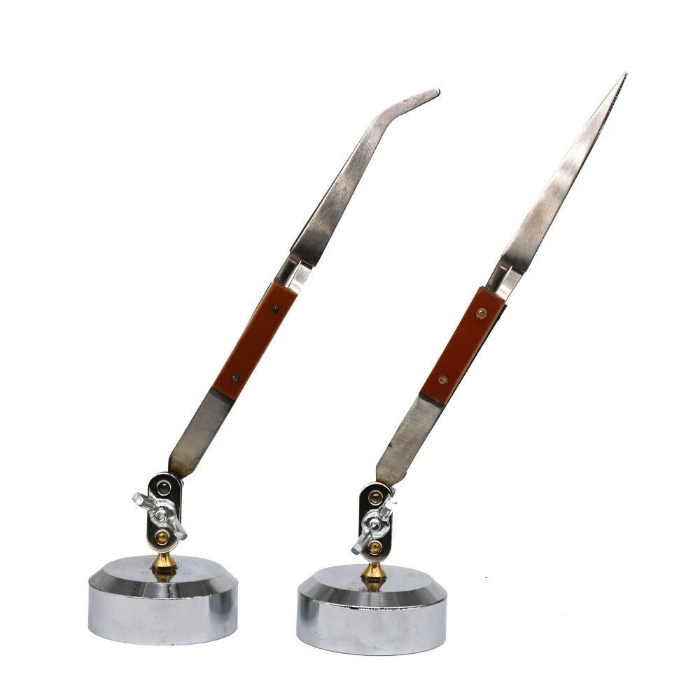 Welding Tweezers - Straight & Curved Jewelry Tools with Universal Bracket Clip