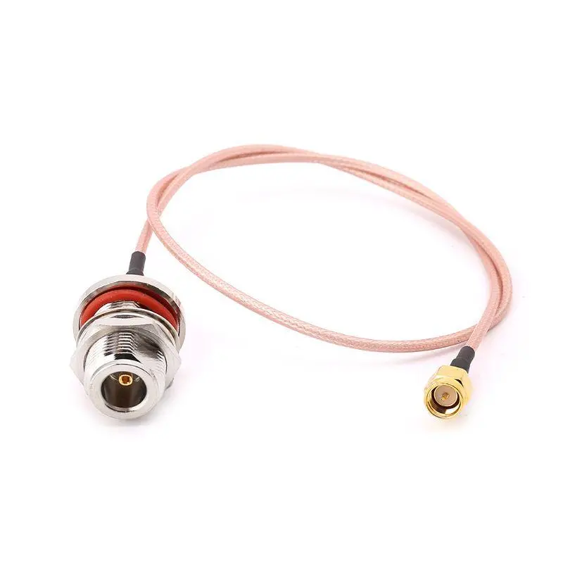 RG316 Coaxial Cable - 50cm N Female to SMA Male Pigtail Jumper | RF Bulkhead