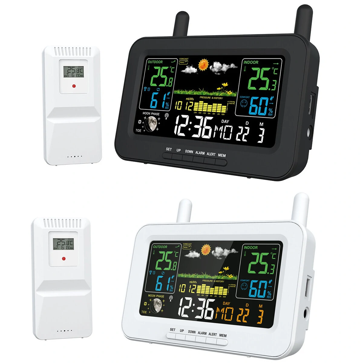 AcuRite Wireless Indoor Outdoor Weather Station - Color Display, Temperature Humidity Monitor with Forecast & Alerts