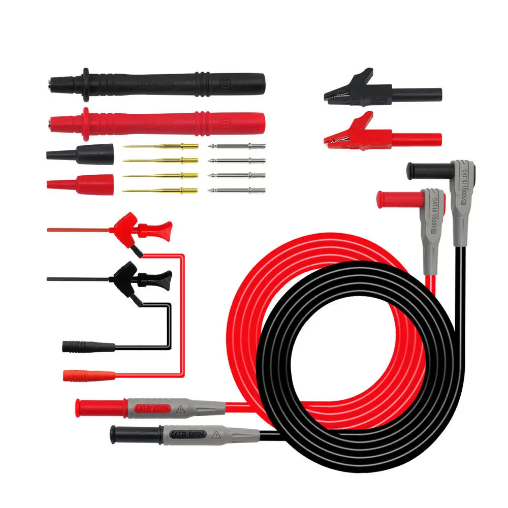 P1300C+ 12-in-1 Super Multimeter Probe Kit | Replaceable Test Leads & Alligator Clips